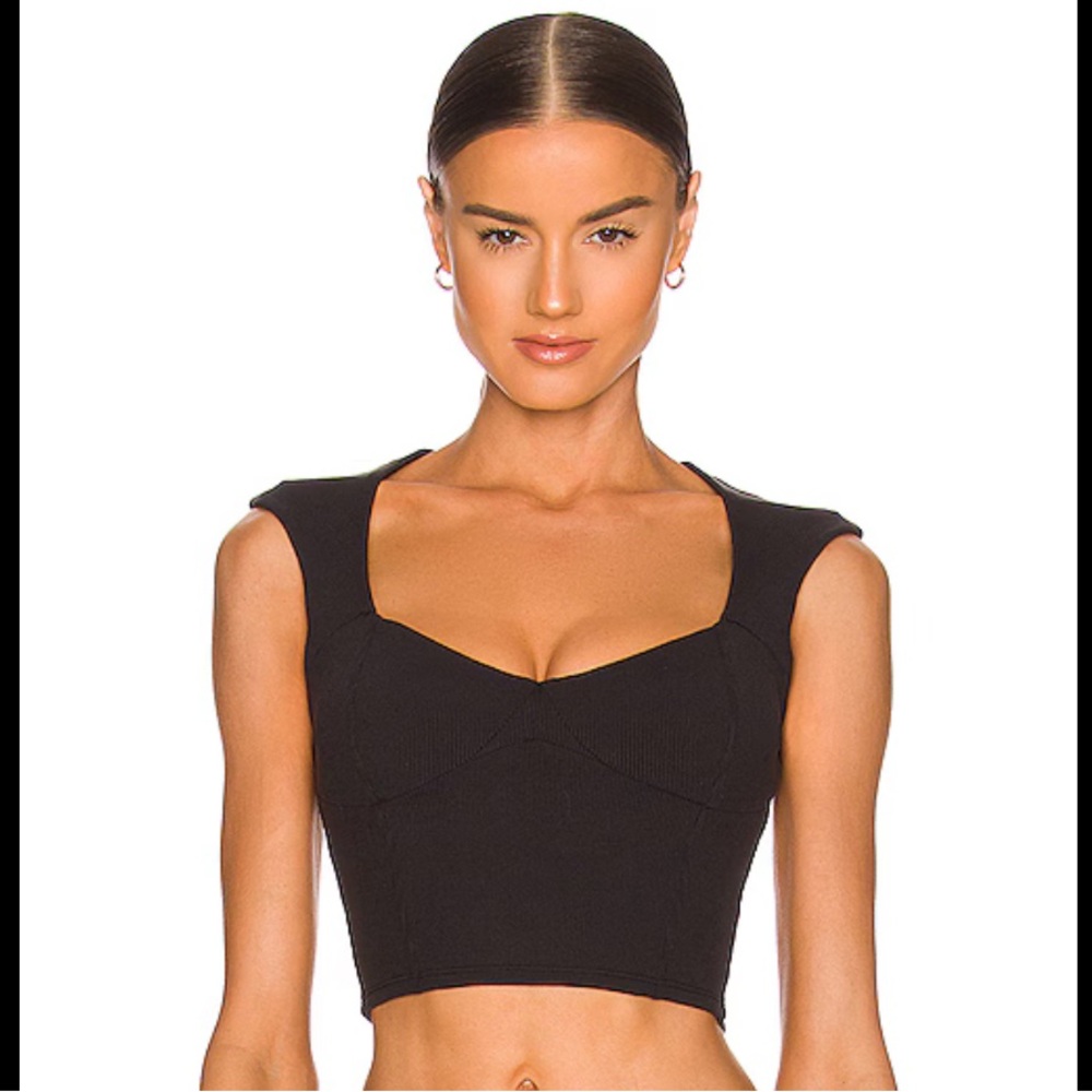 ALO Yoga Black Ribbed Crop Top